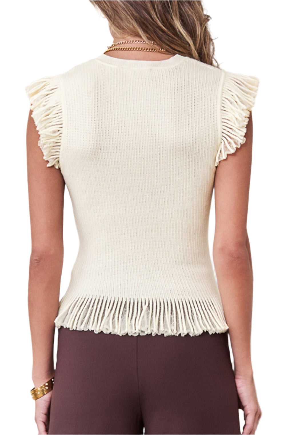 Kaylor Flutter Sleeve Sweater Top