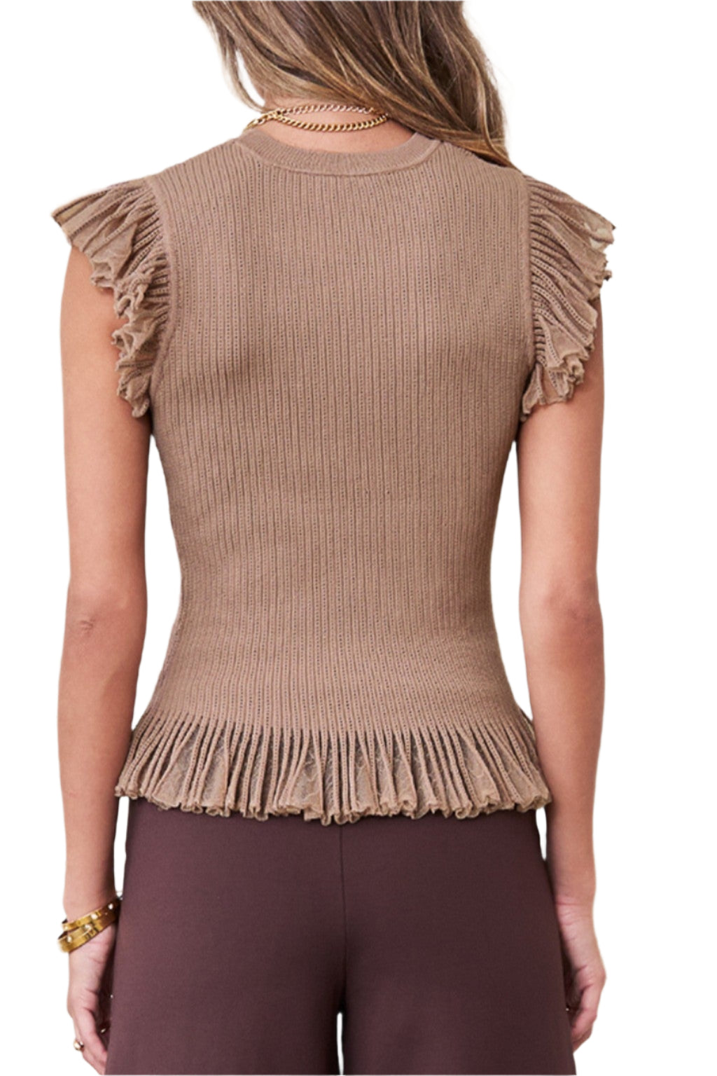 Kaylor Flutter Sleeve Sweater Top