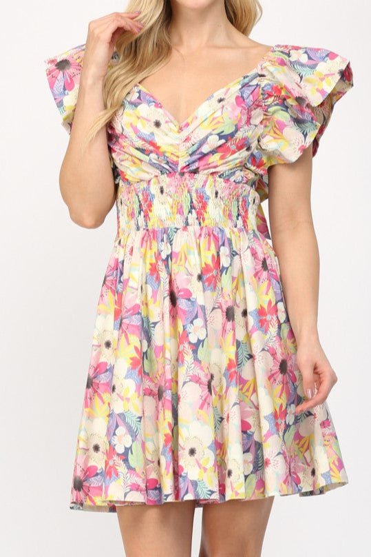 Macey Flutter Sleeve Mini Dress