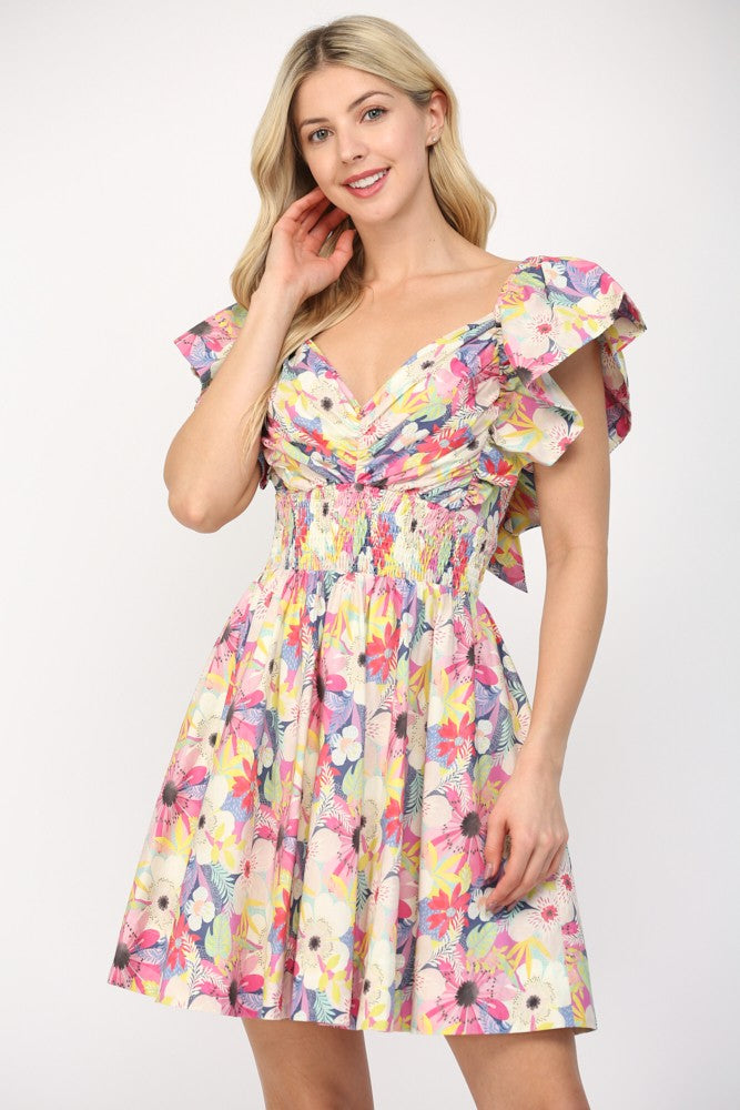 Macey Flutter Sleeve Mini Dress