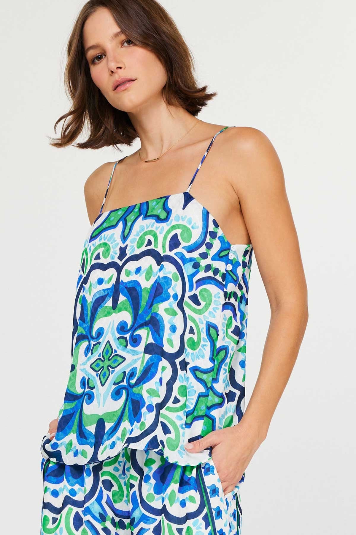 Tina Top With Side Buttons