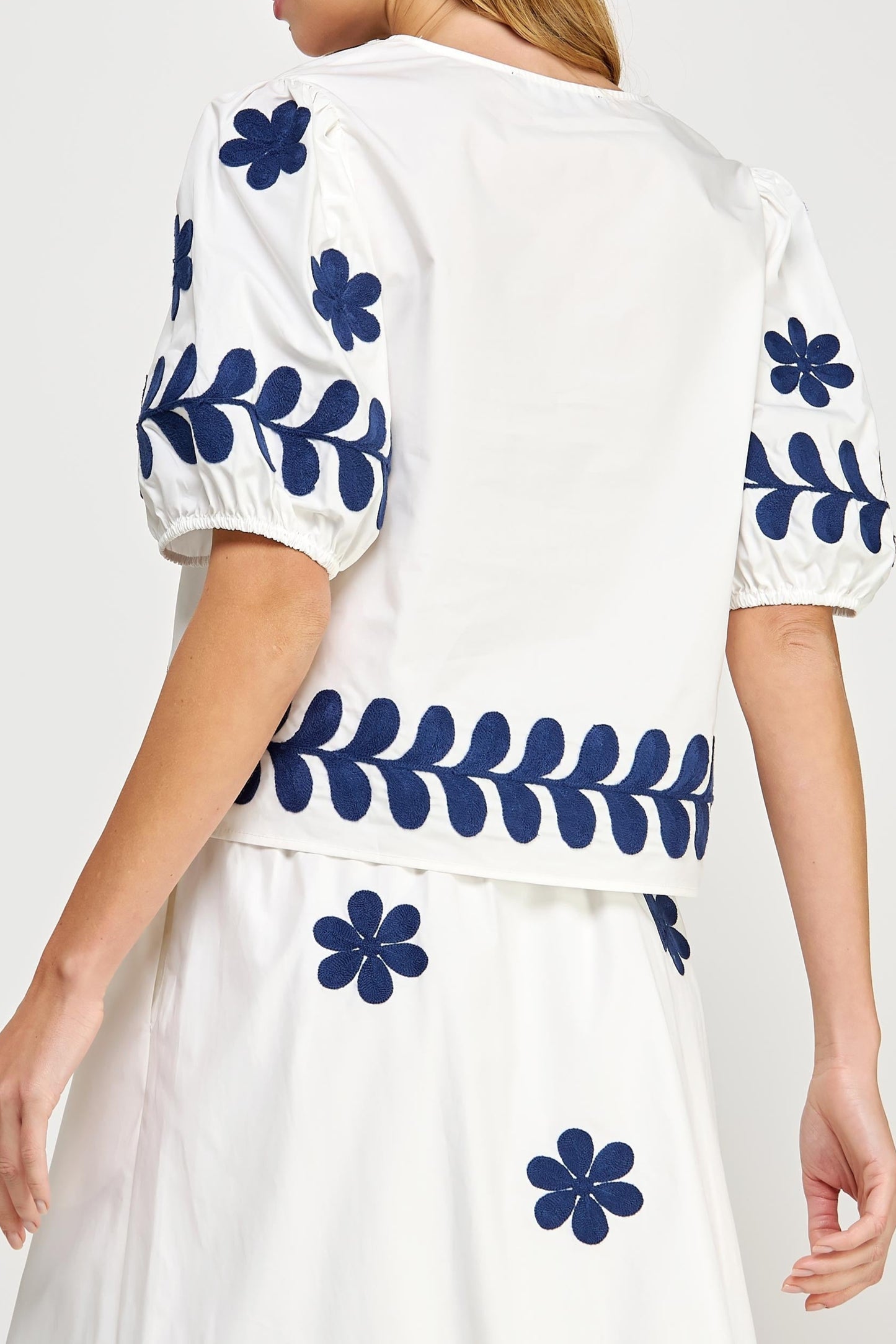 Susie Flower Embroidery Cotton Top
