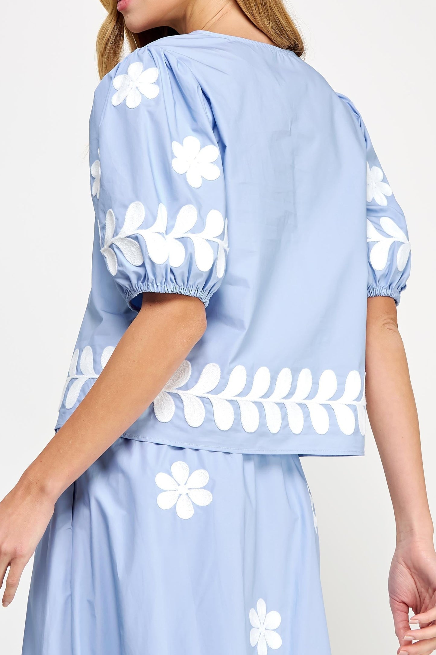 Susie Flower Embroidery Cotton Top