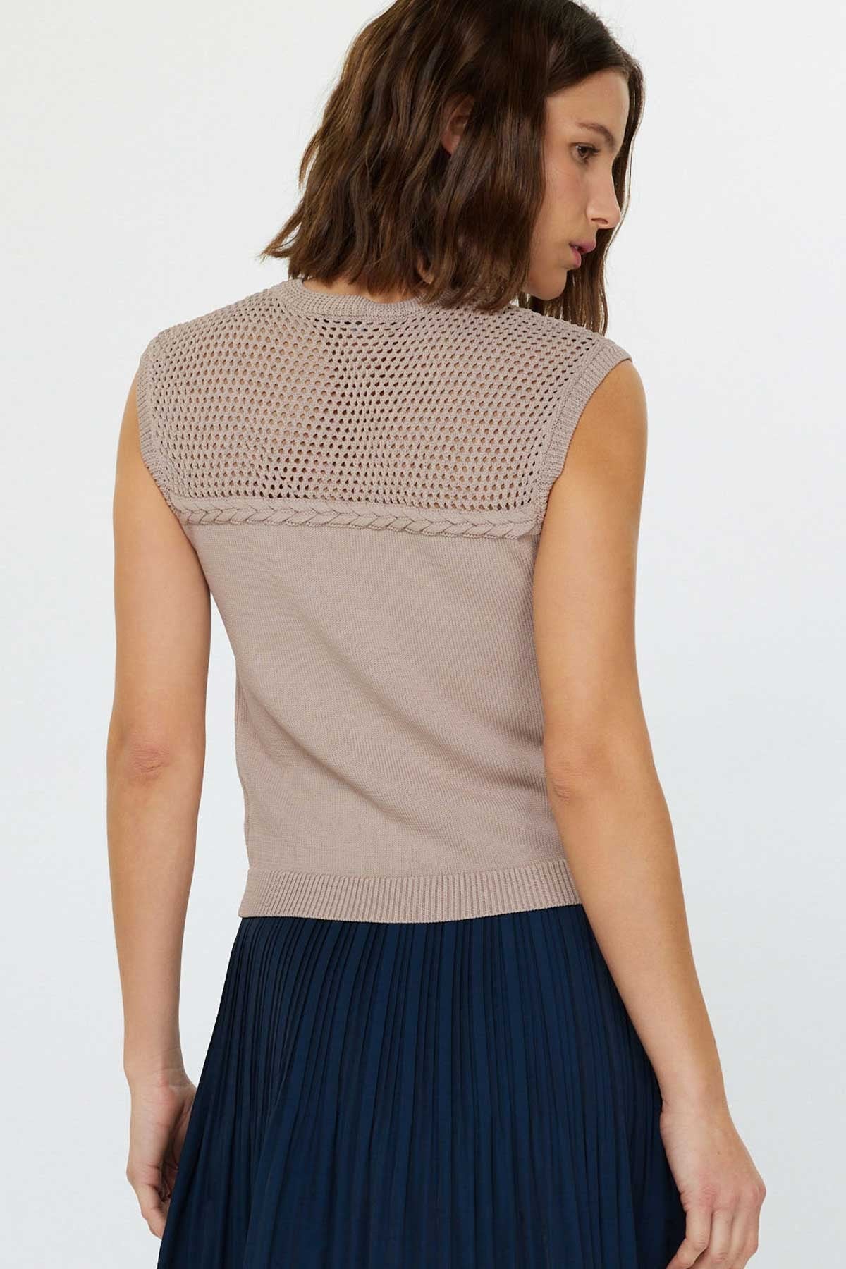 Meghan Mesh Detail Sweater Tank Top