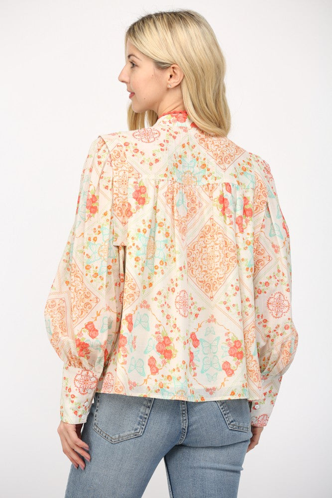 Emerson Lace Trimmed Blouse