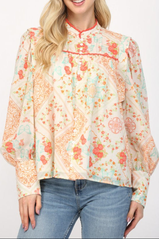 Emerson Lace Trimmed Blouse