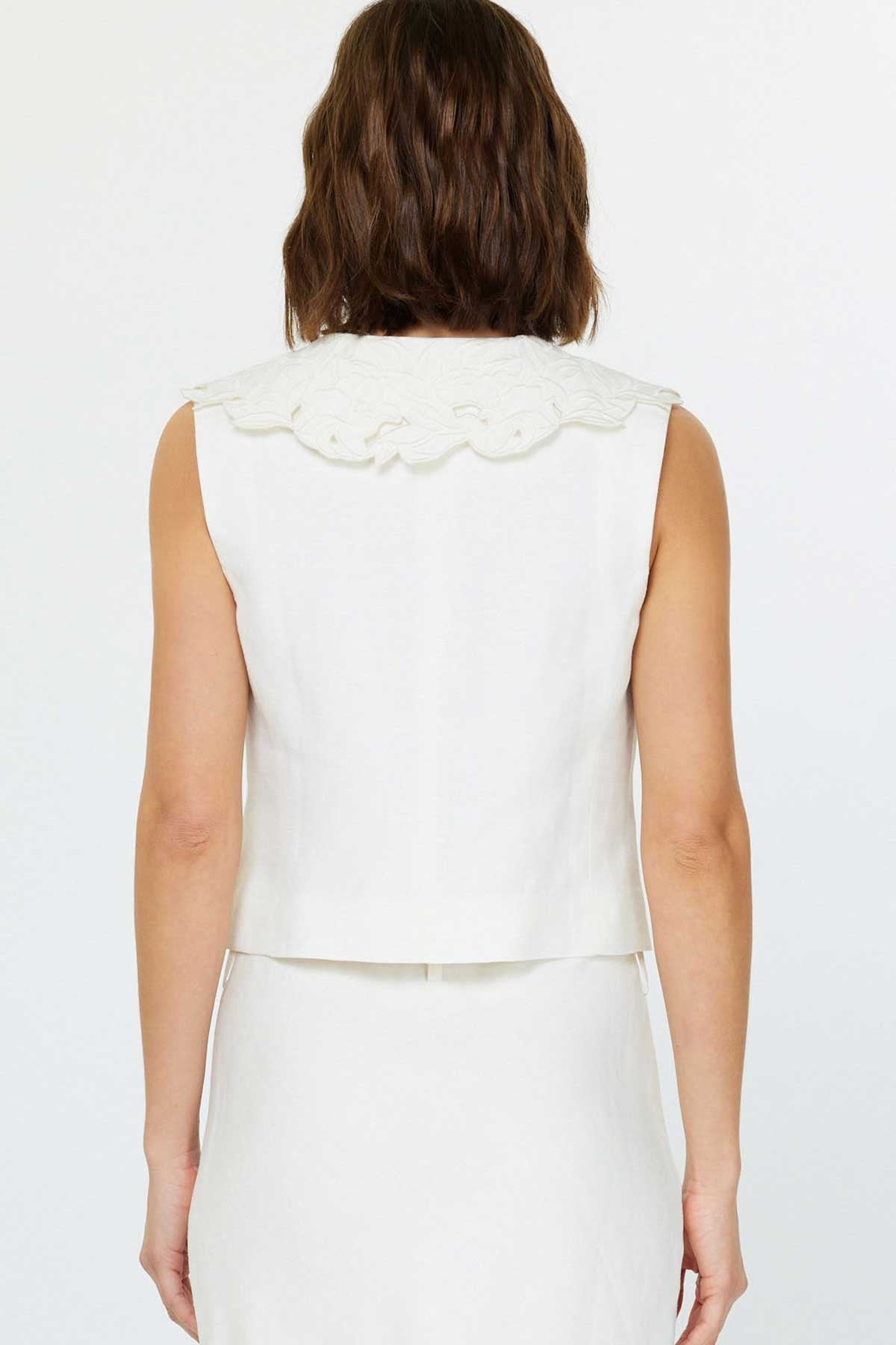 Barton Embroidered Button Down Vest
