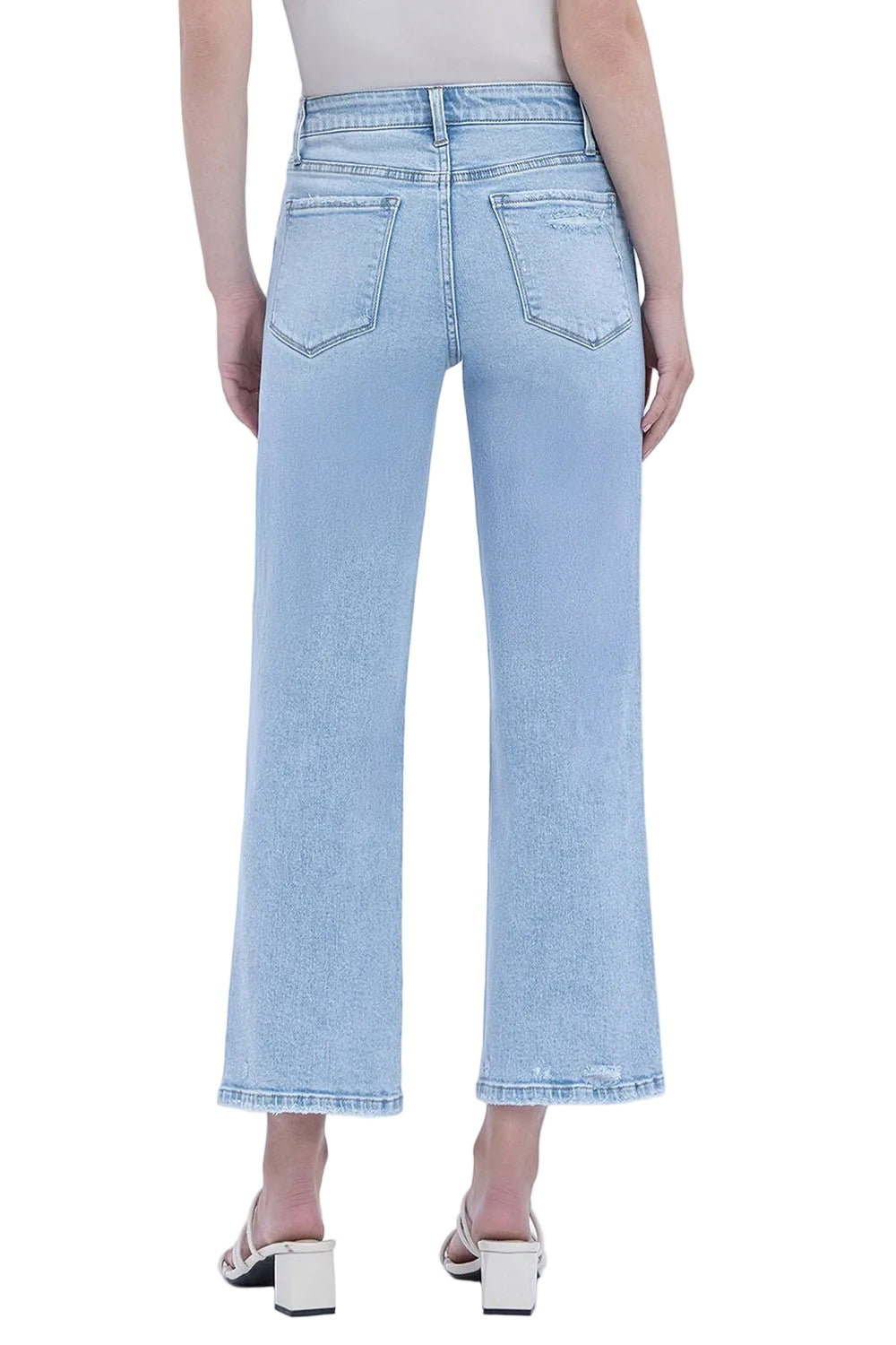 Vervet High Rise Light Wash Crop Slim Wide Jeans