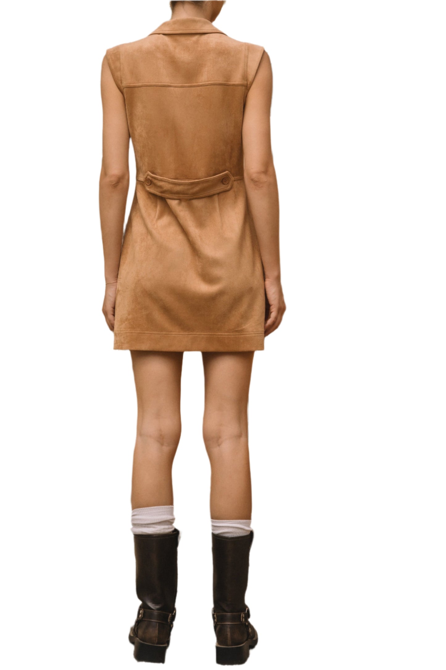 Skye Suede Button Mini Dress