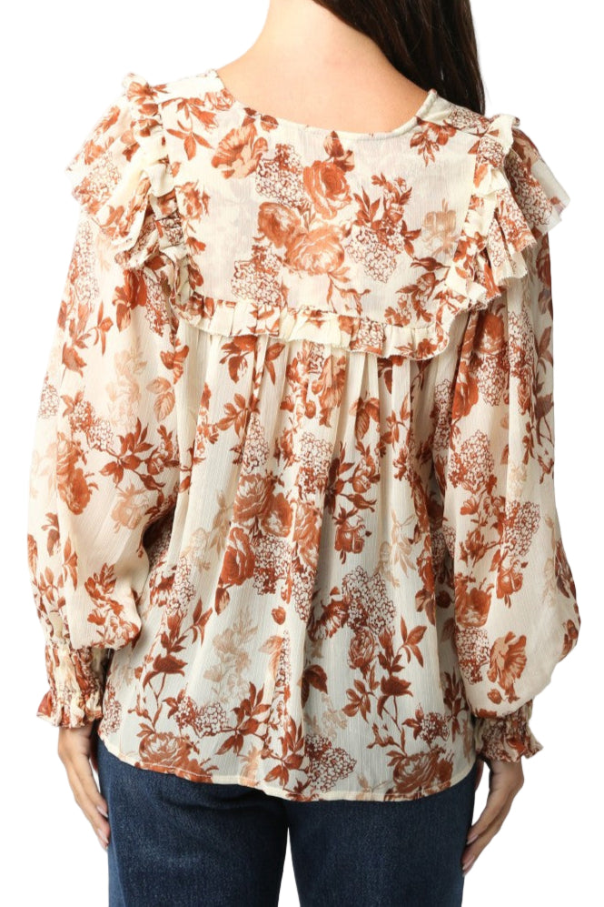 Kayla Long Sleeve Ruffle Top
