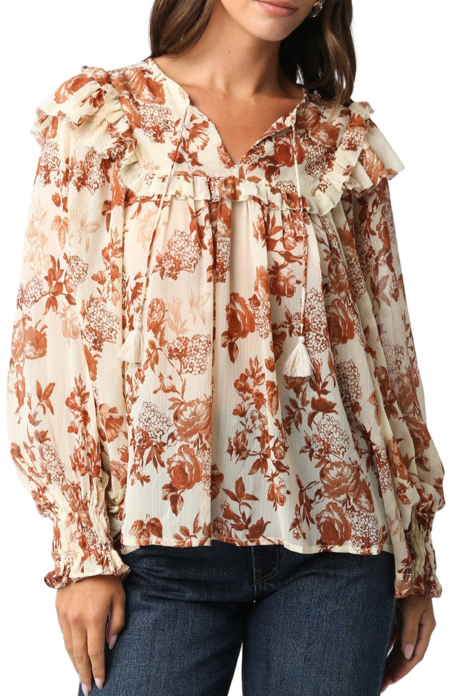 Kayla Long Sleeve Ruffle Top
