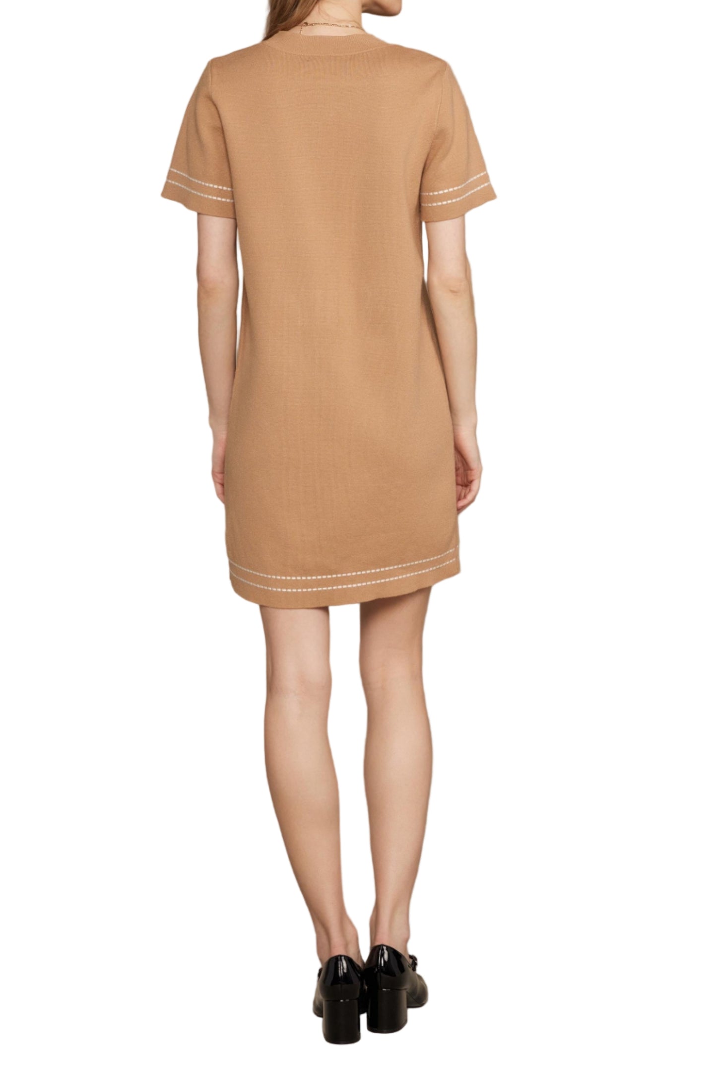 Shirley Stitch Embroidery Knit Tee Mini Dress