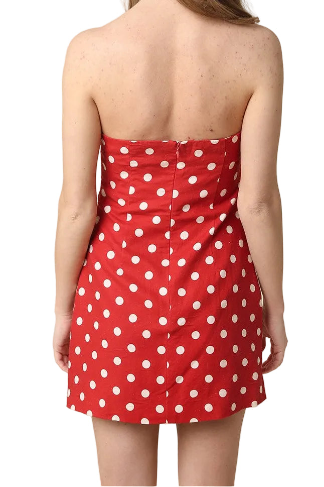 Rubi Polka Dot Strapless Mini Dress