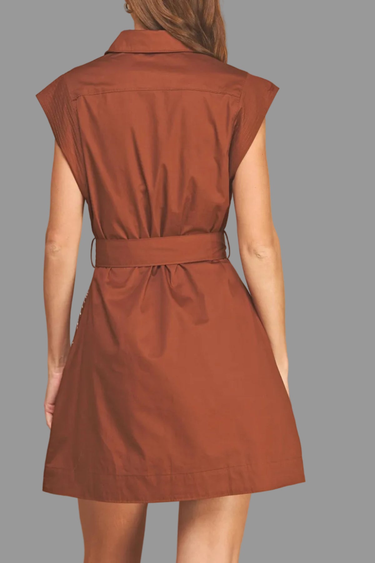 Anders Floral Button Down Mini Dress In Brown