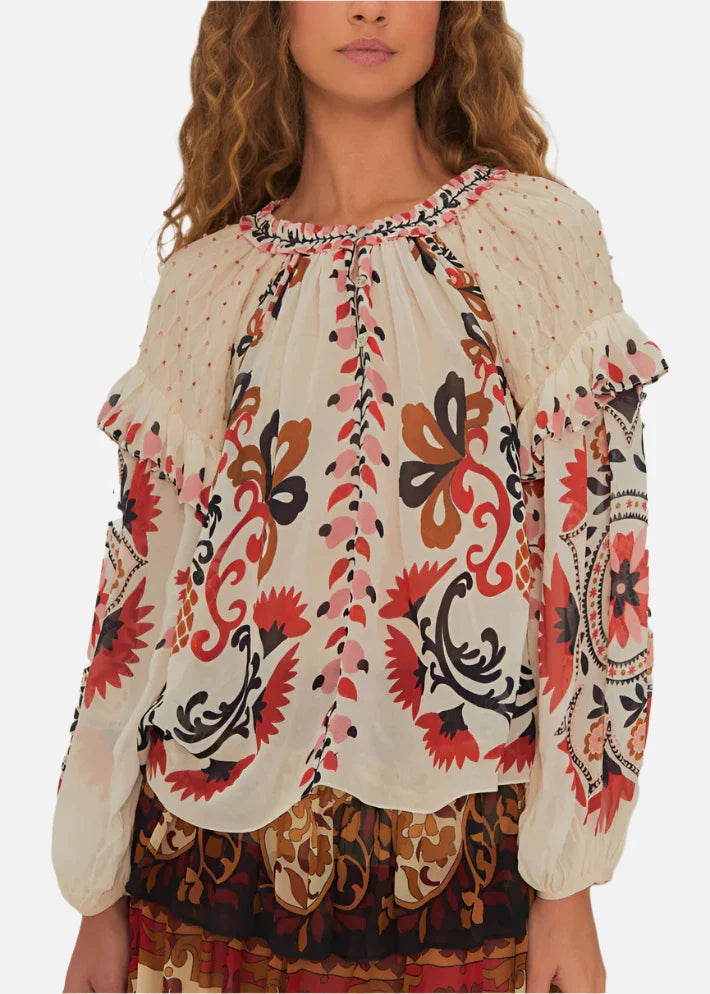 Farm Rio Cashew Mandala Blouse