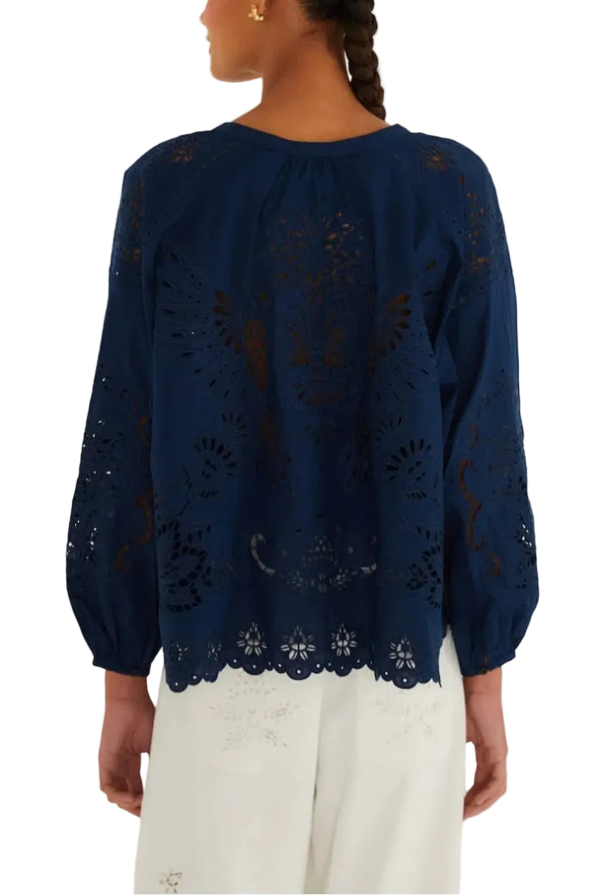 Farm Rio Artisanal Long Sleeve Blouse