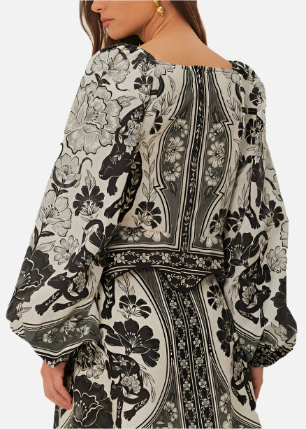 Farm Rio Flower Leopards Blouse