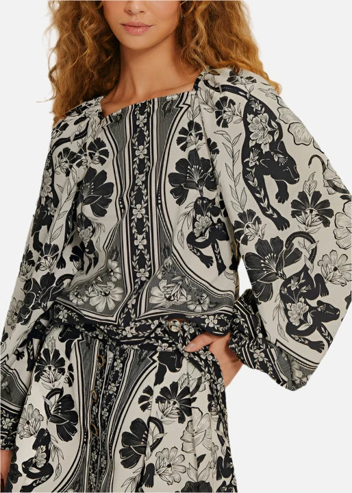 Farm Rio Flower Leopards Blouse