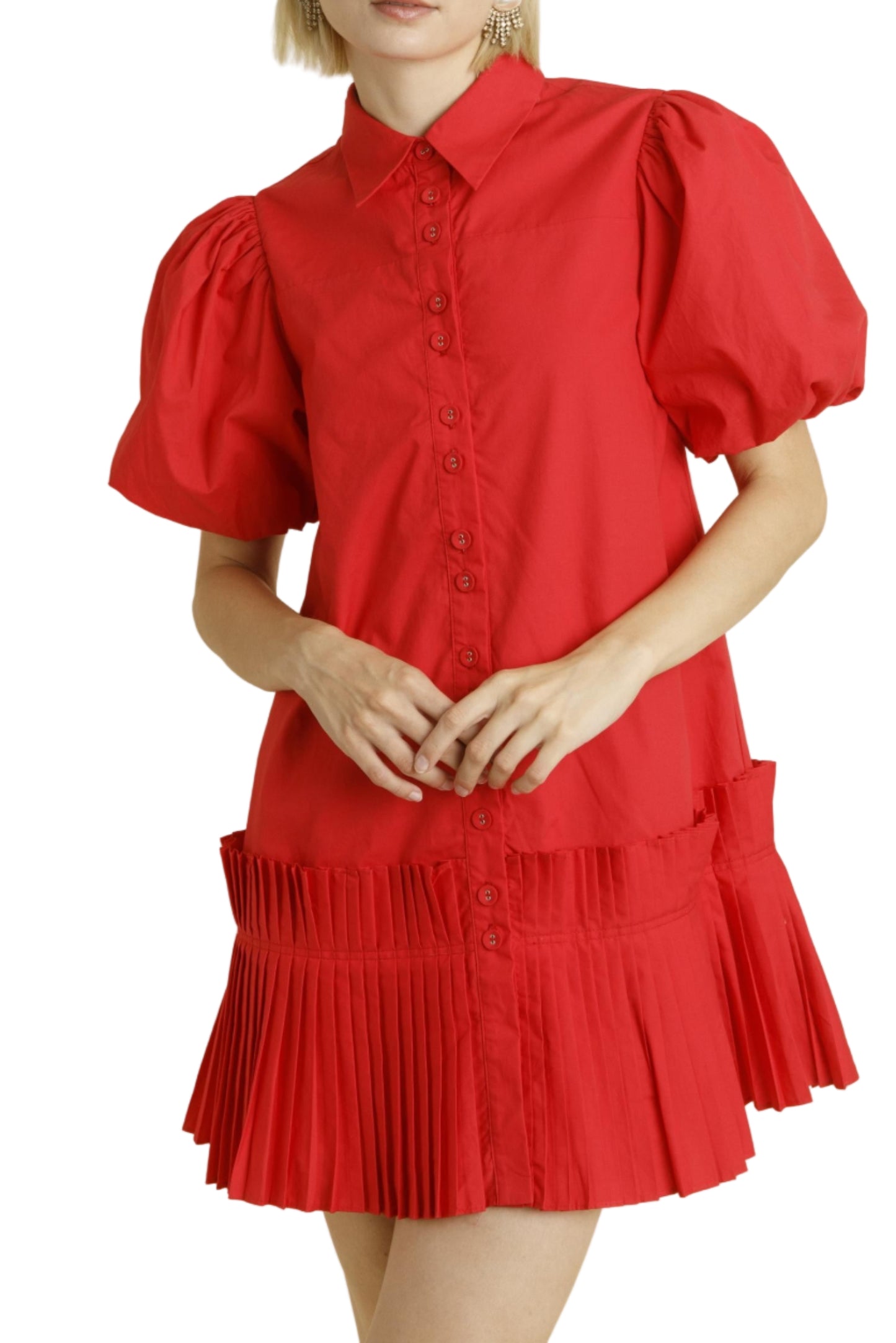 Sarah Pleated Hem Mini Dress