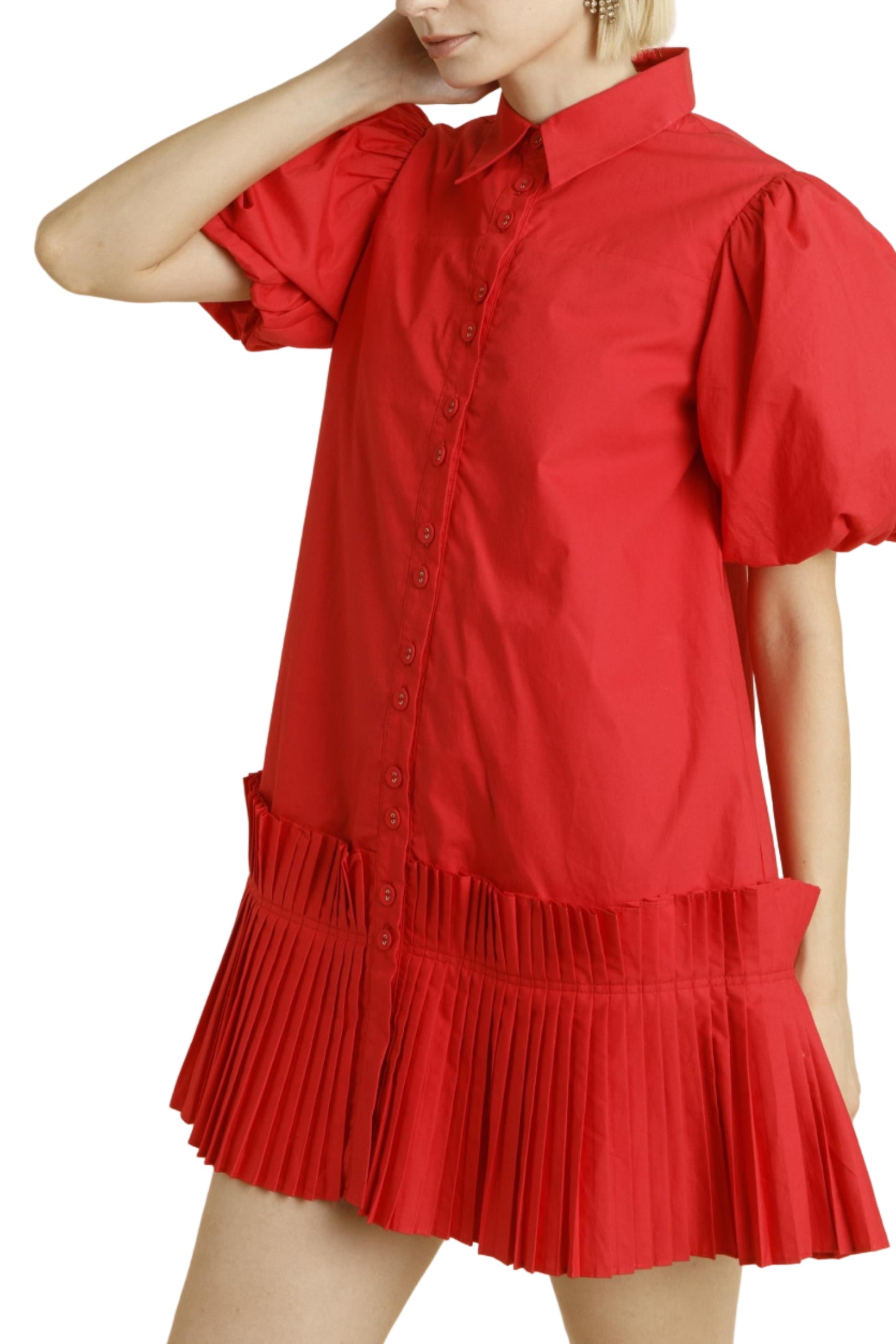 Sarah Pleated Hem Mini Dress