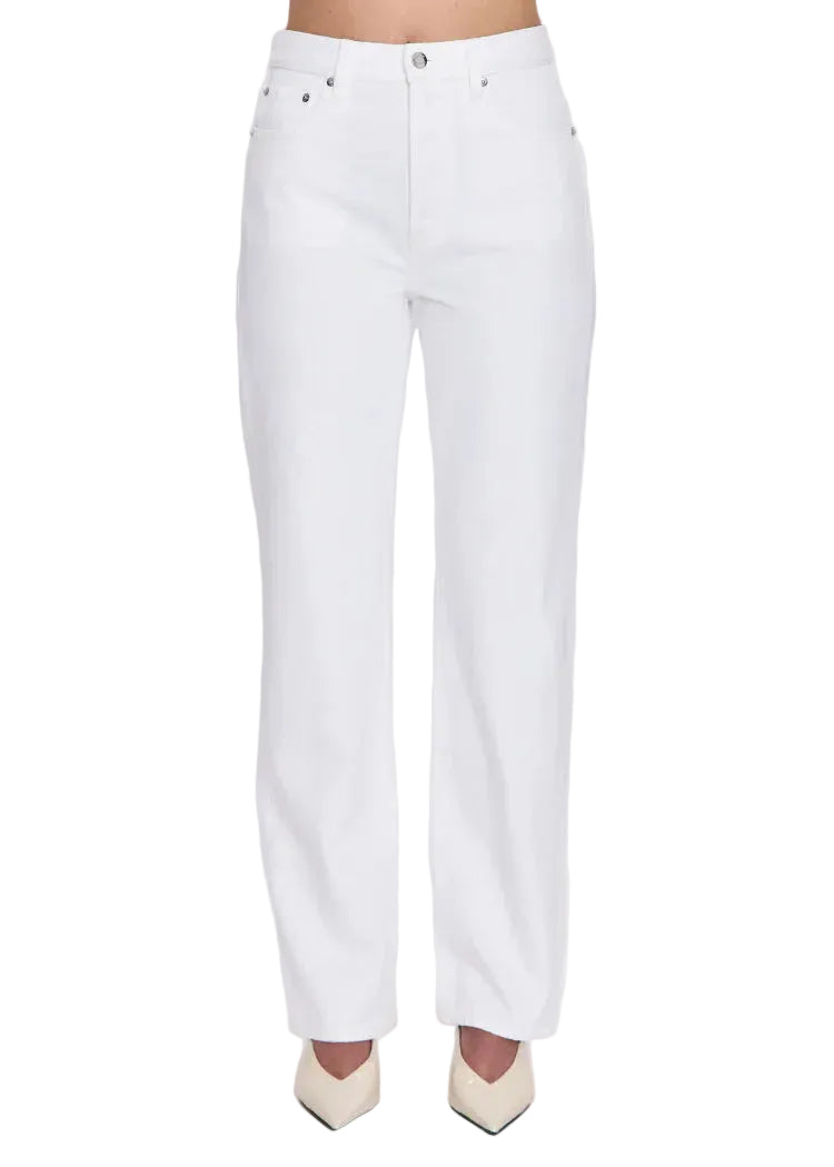 Pistola Cassie Super High Rise Straight Jeans in Paper White