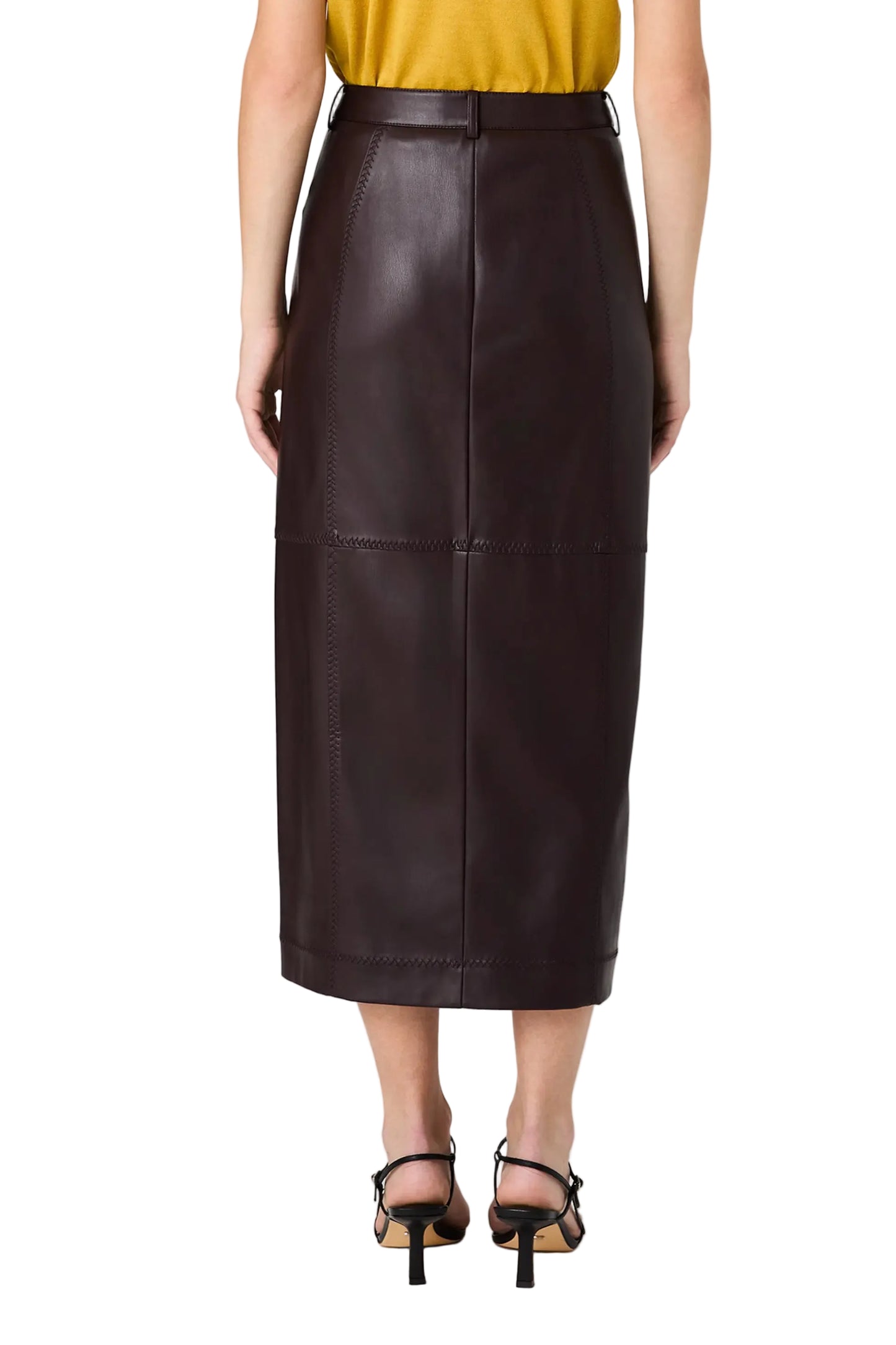 French Connection Madeline Faux Leather Midi Skirt