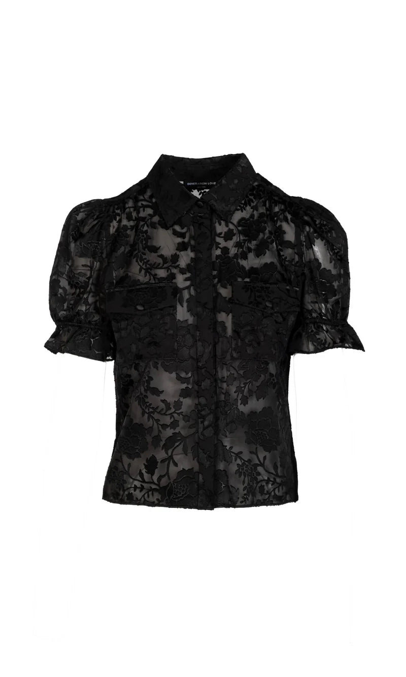 Generation Love Mina Burn Out Short Sleeve Top
