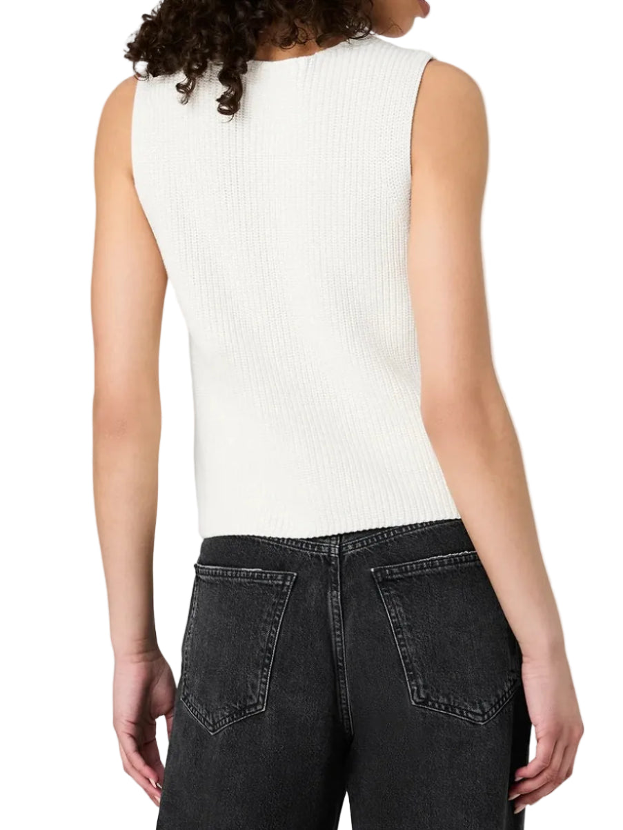 French Connection Mozart VNeck Vest in Porcelain Cream