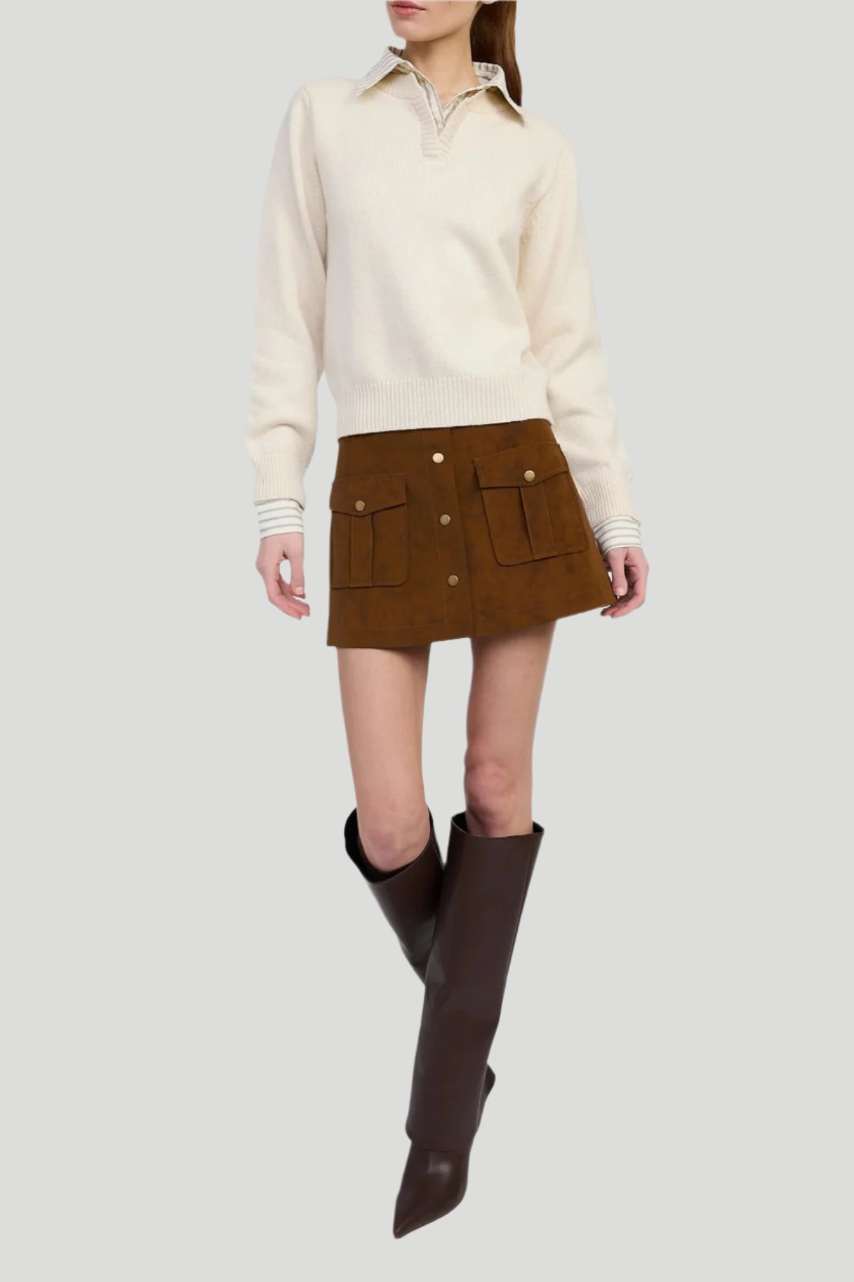 En Saison Azra Mixed Media Sweater
