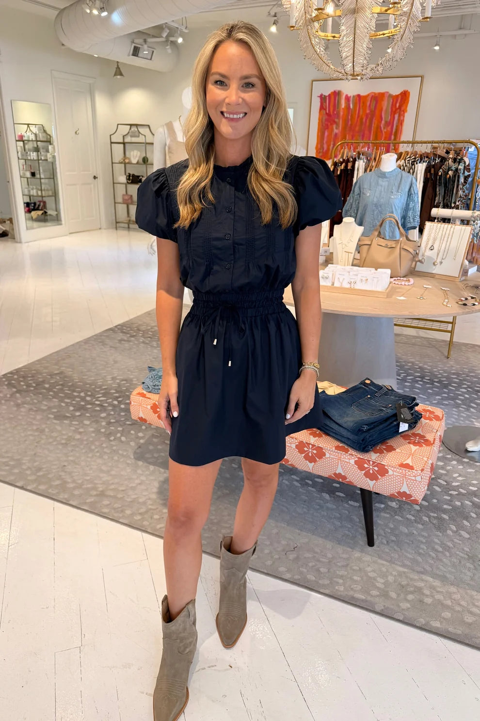 Sundays Anna Poplin Poppy Mini Dress