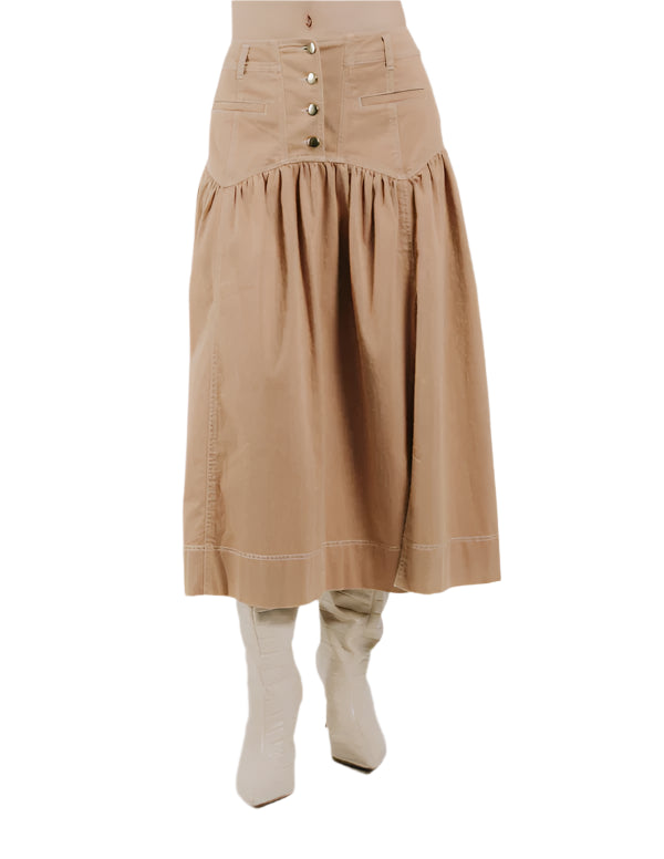 Christine Drop Waist Midi Skirt