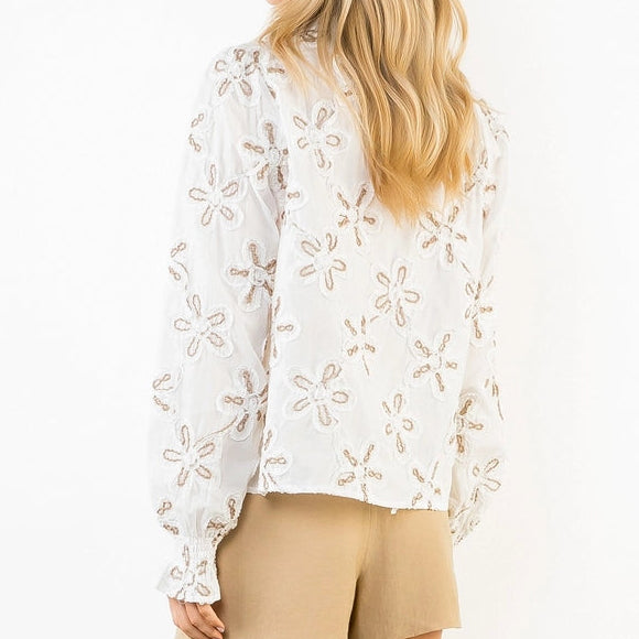 Ashton Embroidered Long Sleeve Top