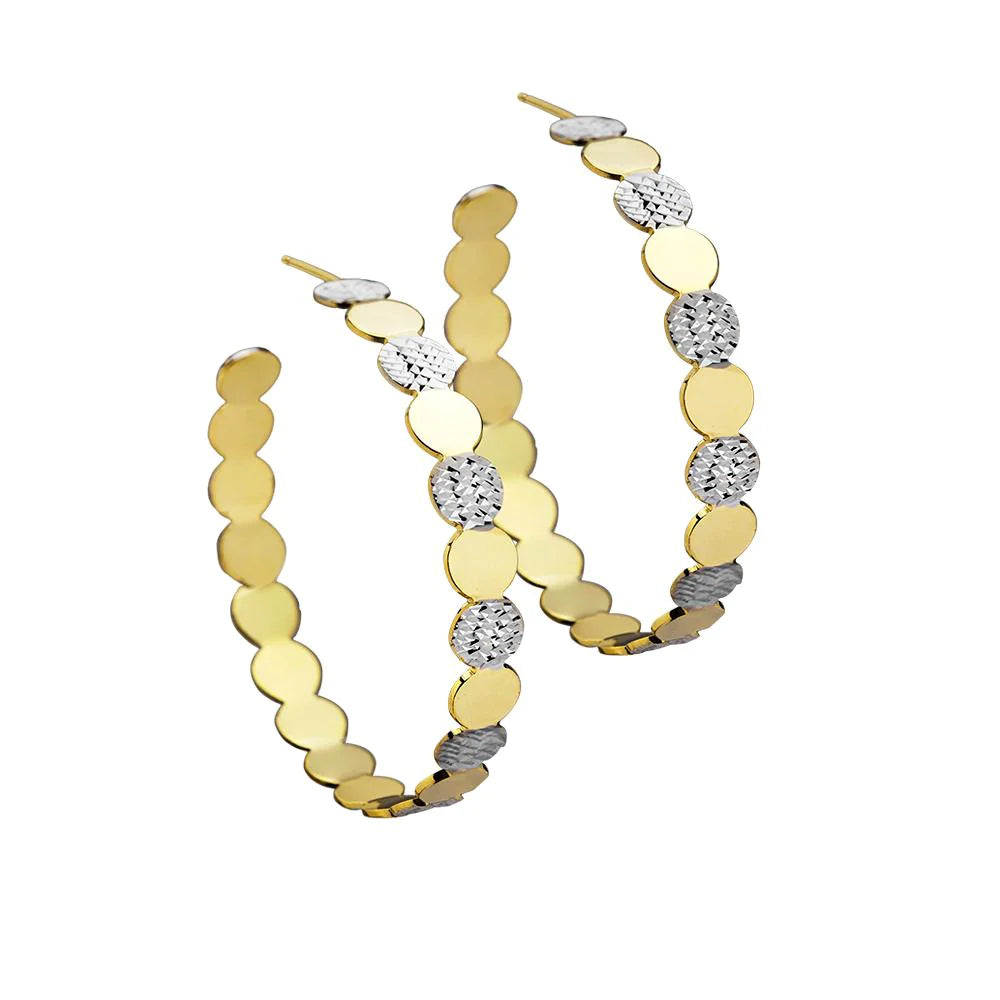 Jennifer Zeuner Bianca 2" Two Tone Hoops