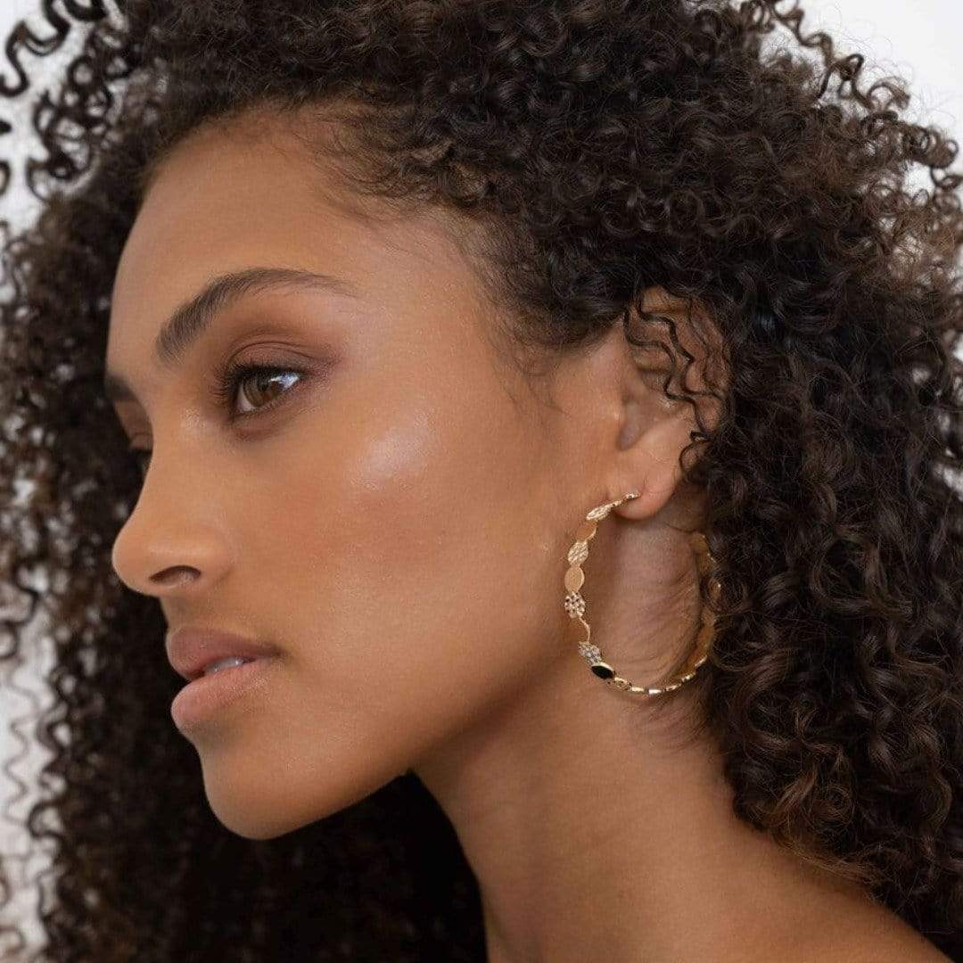 Jennifer Zeuner Bianca 2" Two Tone Hoops