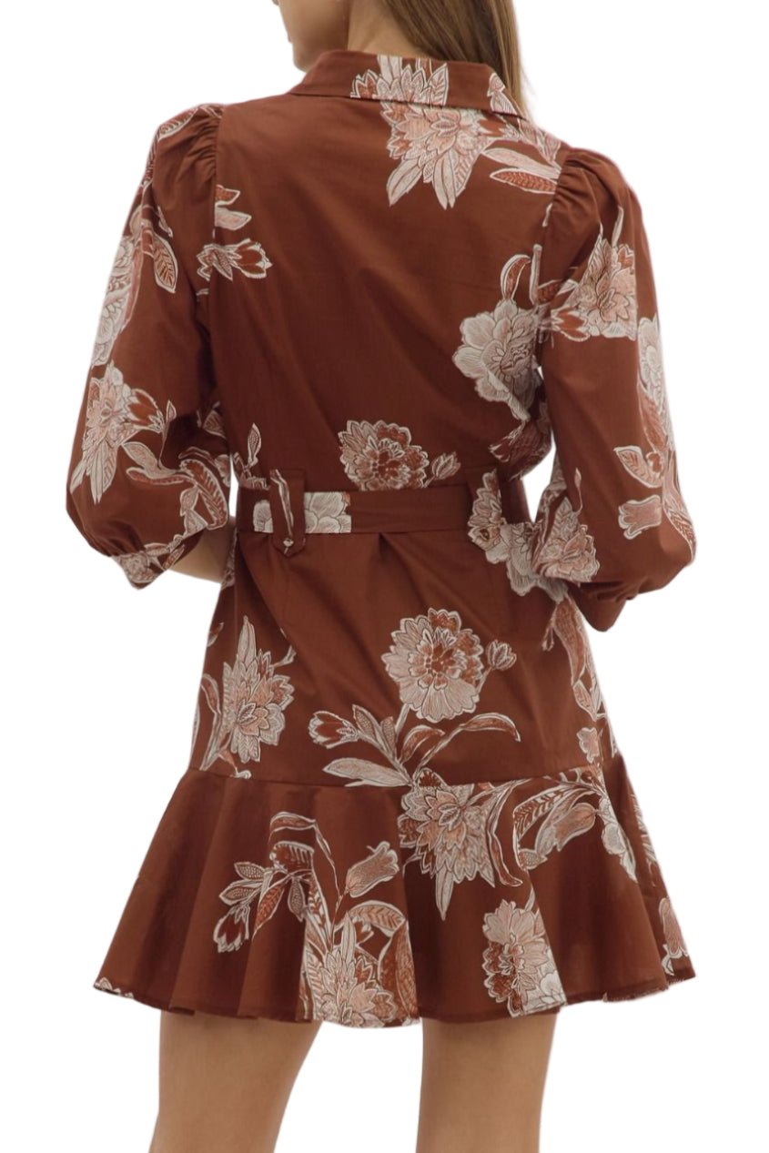 Julia Short Sleeve Floral Mini Dress