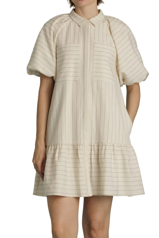Candance Striped Drop Waist Mini Dress