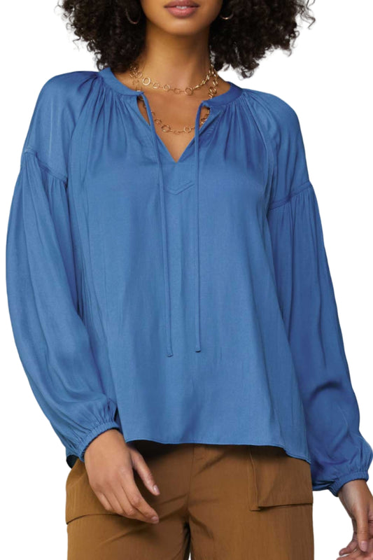 Ashley Long Sleeve Split Neck Blouse
