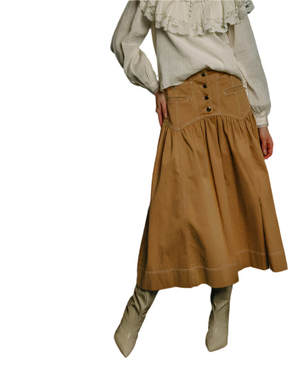 Christine Drop Waist Midi Skirt