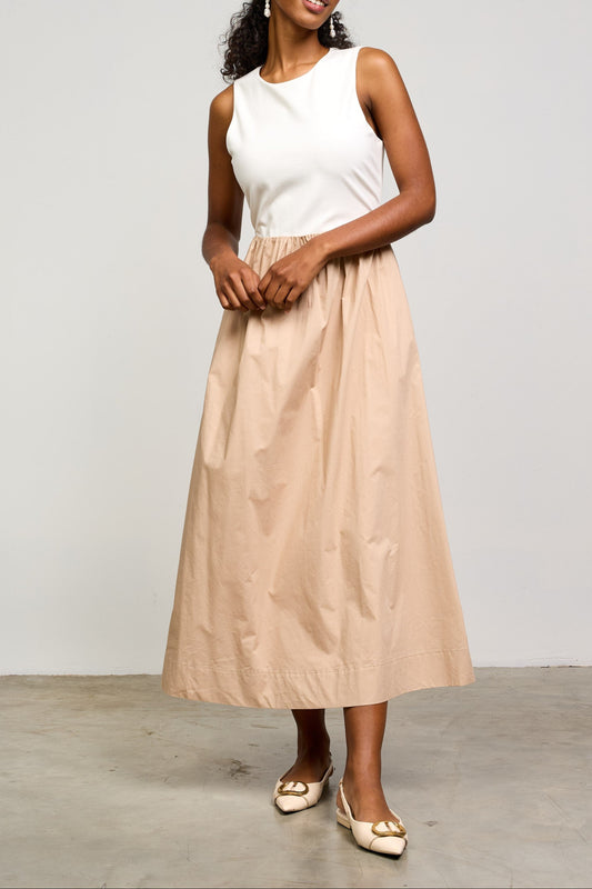 Hailey Mixed Media Midi Dress