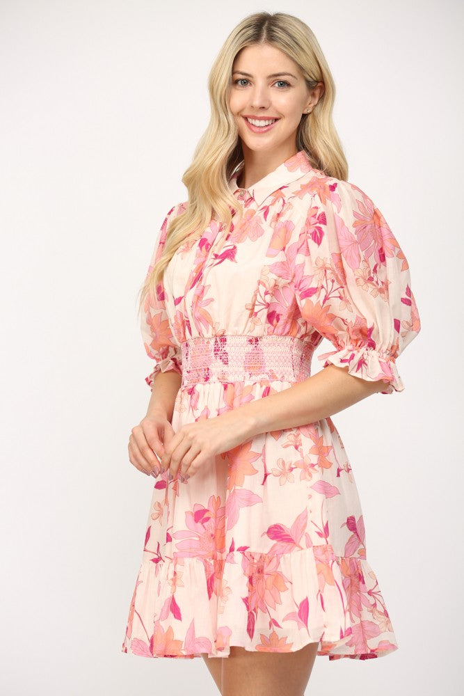 Bethany Smocked Waist Mini Dress