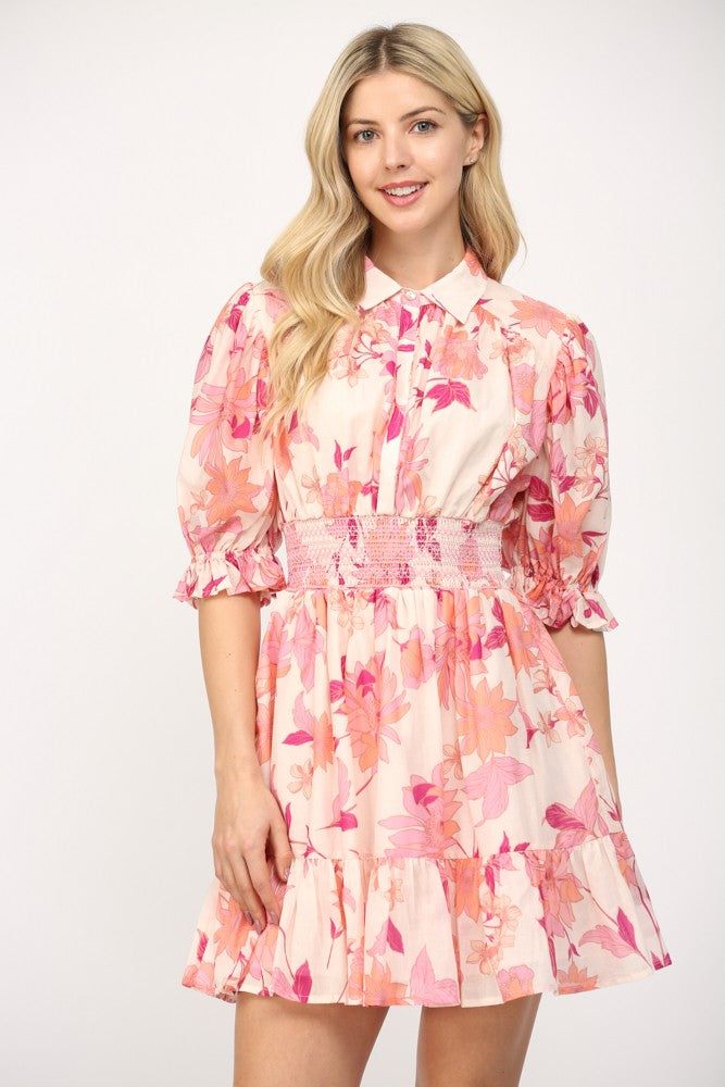 Bethany Smocked Waist Mini Dress