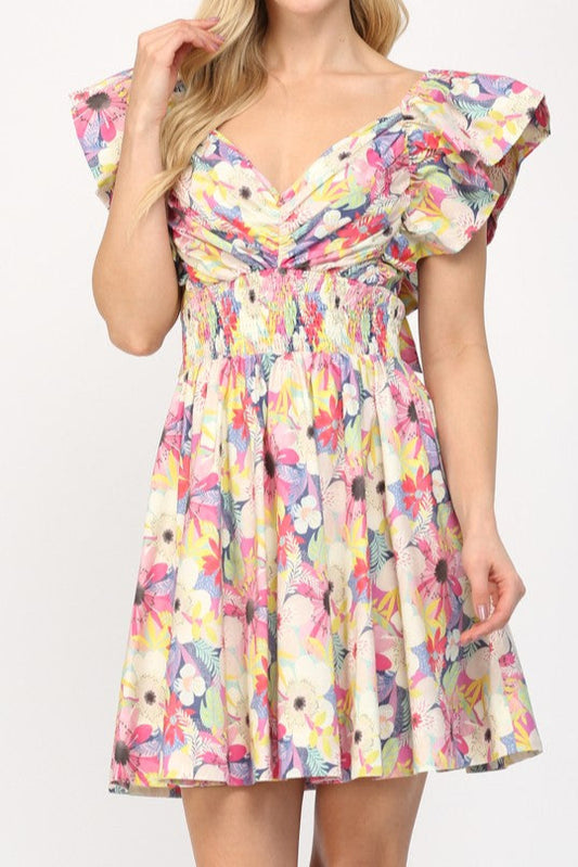 Macey Flutter Sleeve Mini Dress