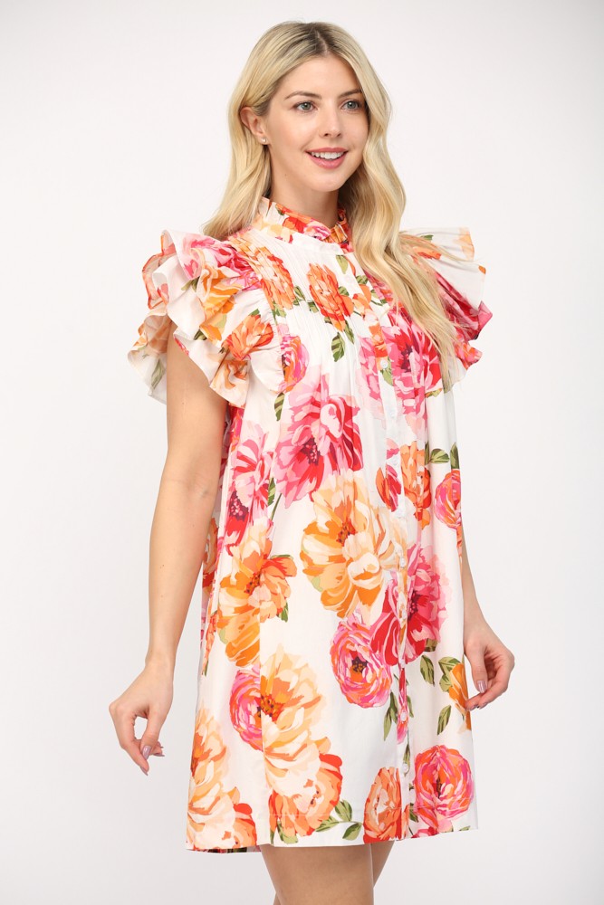 Cameron Ruffle Sleeve Mini Dress
