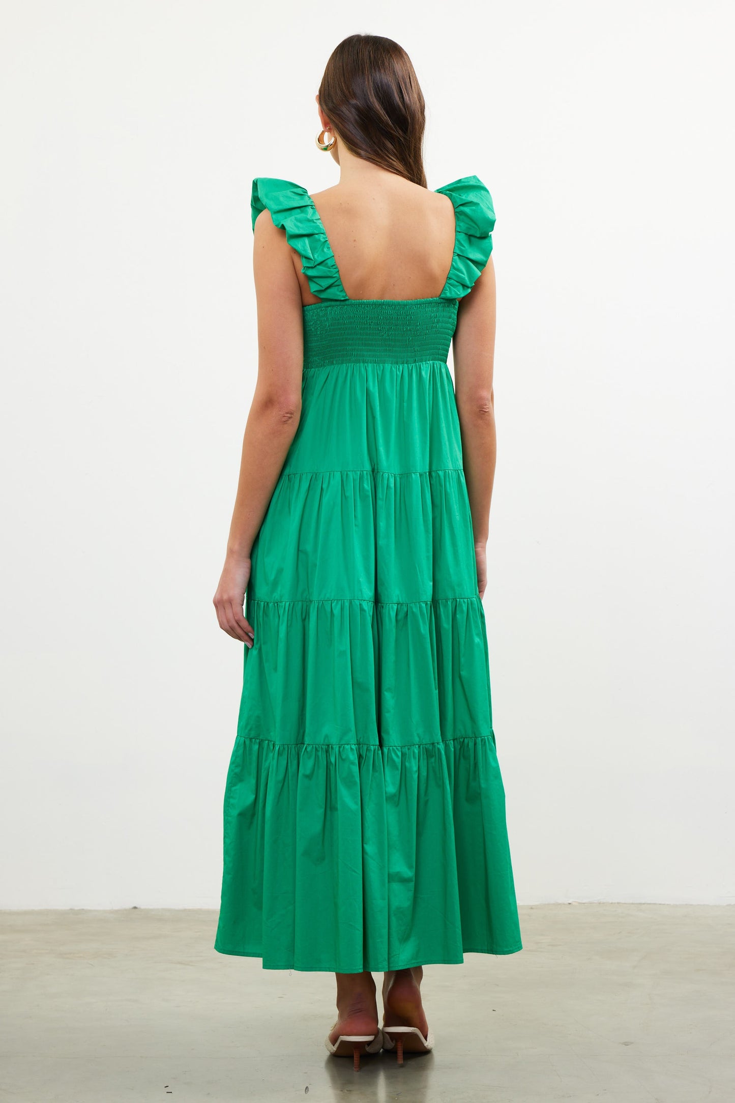 Kellye V-Neck Poplin Maxi Dress
