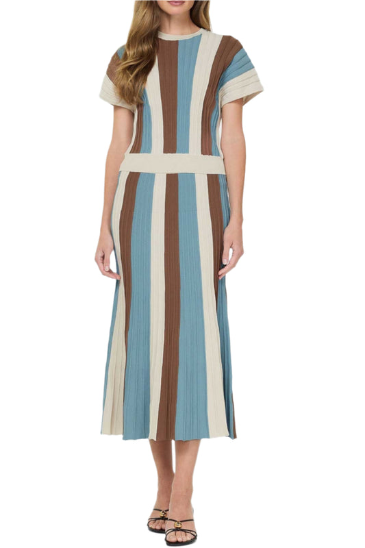 Sarah Striped Sweater Top & Skirt Set