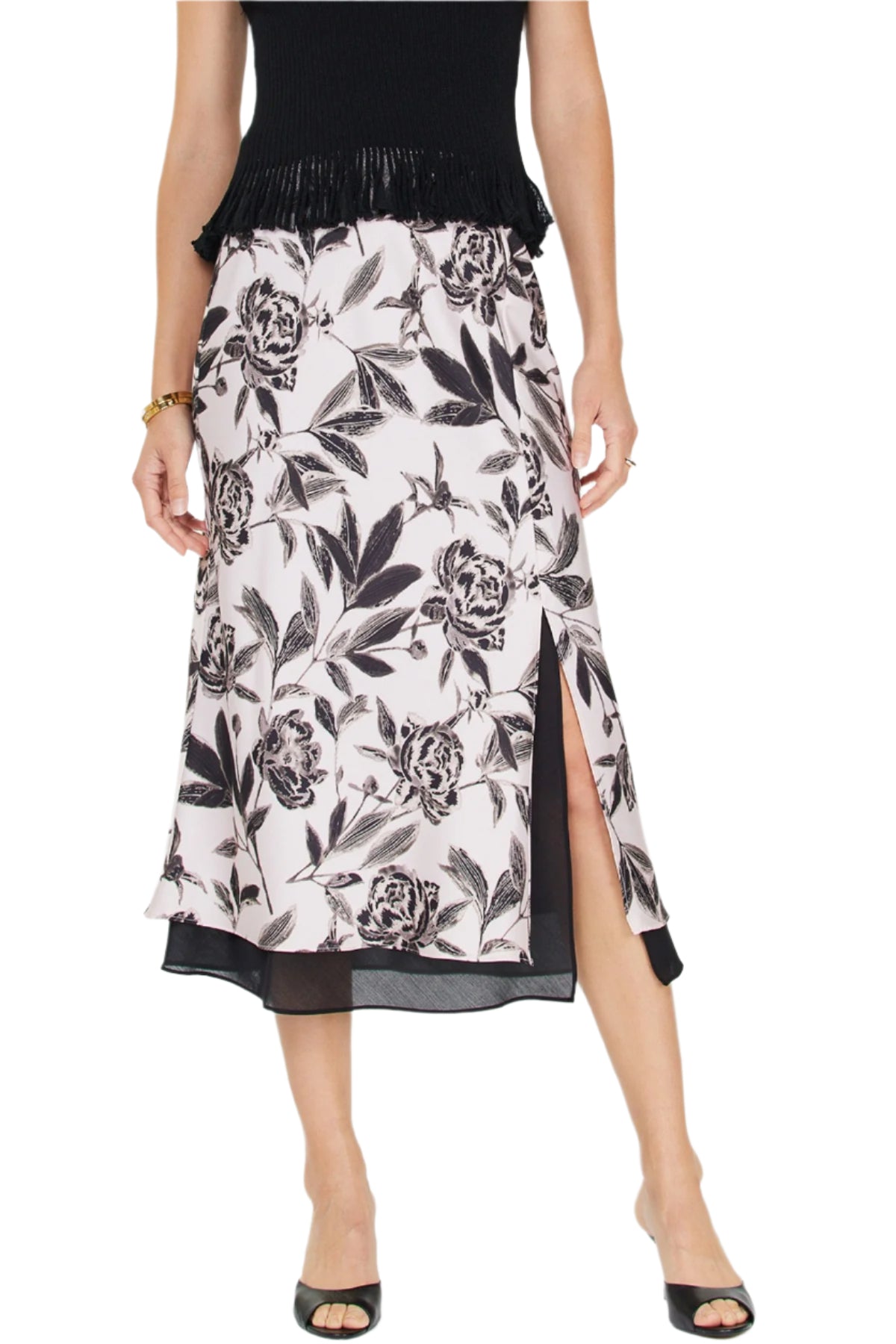 Delaney Chiffon Layered Midi Skirt