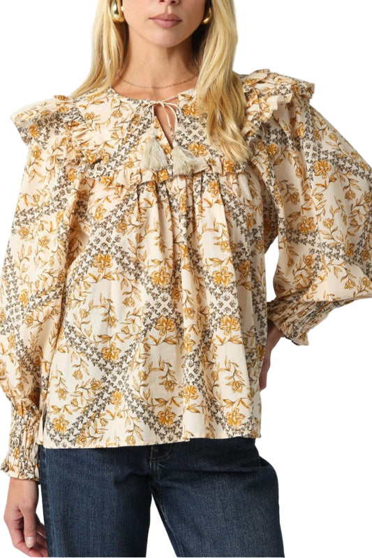 Cora Long Sleeve Ruffle Top