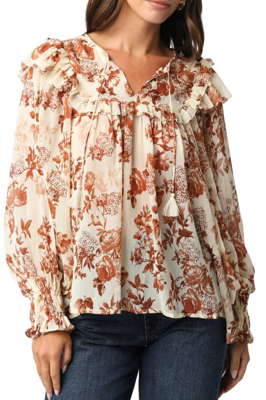 Kayla Long Sleeve Ruffle Top