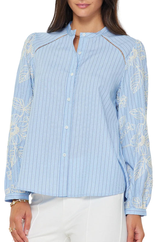 Gianna Striped Shirts with Embroidery Detail