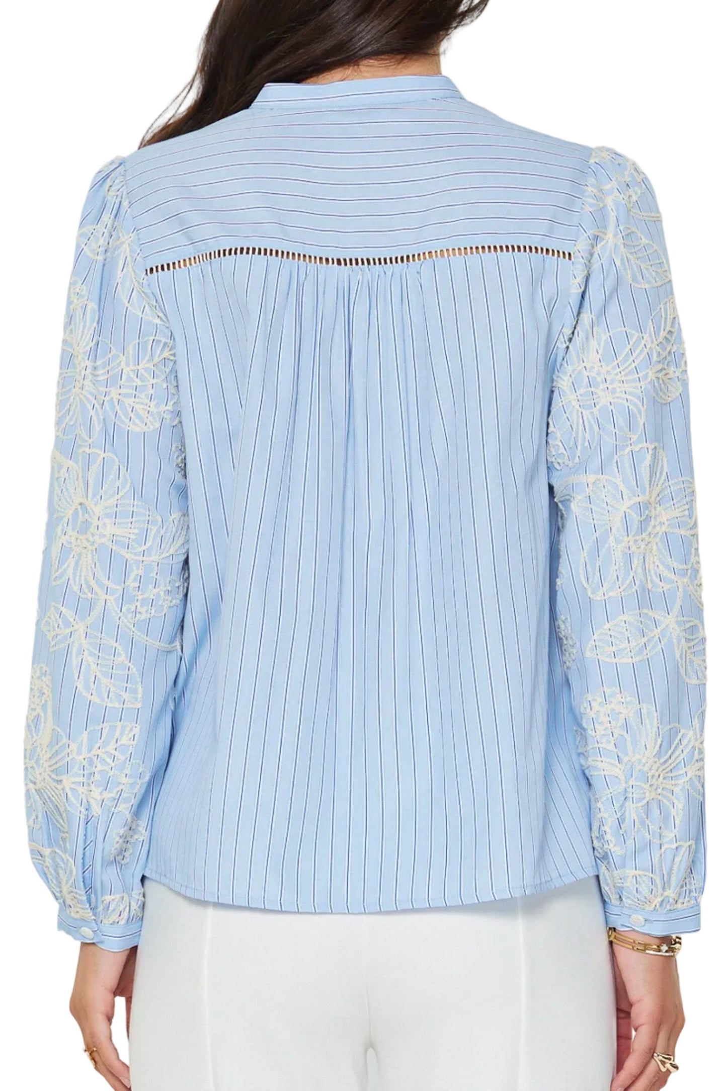 Gianna Striped Shirts with Embroidery Detail